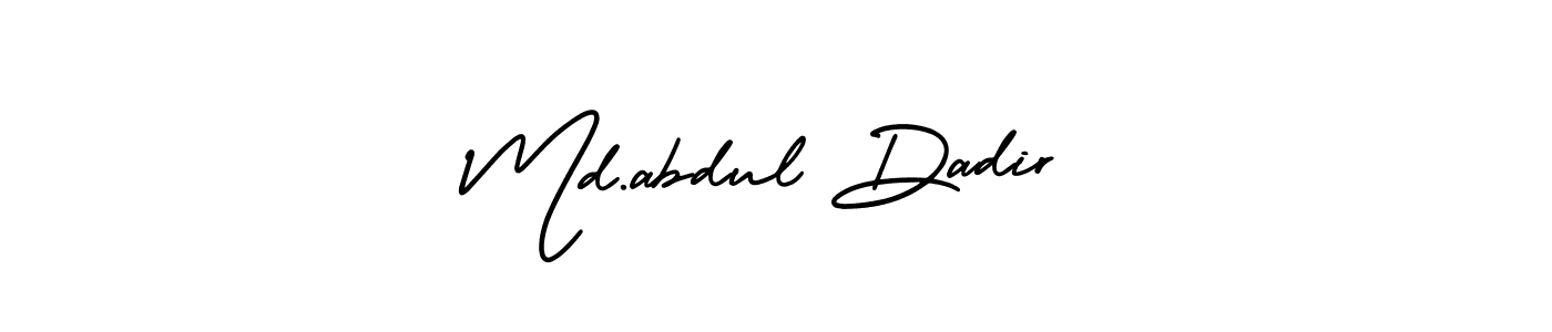 Similarly AmerikaSignatureDemo-Regular is the best handwritten signature design. Signature creator online .You can use it as an online autograph creator for name Md.abdul Dadir. Md.abdul Dadir signature style 3 images and pictures png