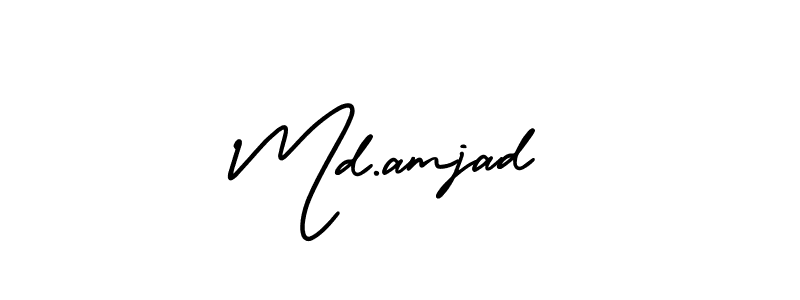 Make a beautiful signature design for name Md.amjad. With this signature (AmerikaSignatureDemo-Regular) style, you can create a handwritten signature for free. Md.amjad signature style 3 images and pictures png