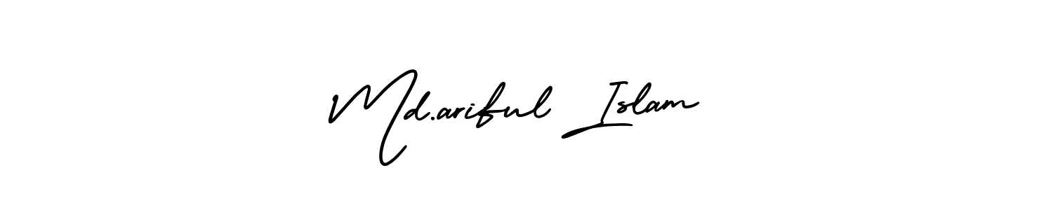 Also You can easily find your signature by using the search form. We will create Md.ariful Islam name handwritten signature images for you free of cost using AmerikaSignatureDemo-Regular sign style. Md.ariful Islam signature style 3 images and pictures png