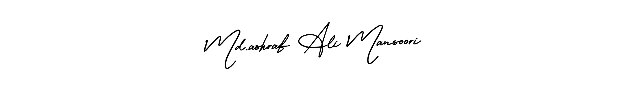 This is the best signature style for the Md.ashraf Ali Mansoori name. Also you like these signature font (AmerikaSignatureDemo-Regular). Mix name signature. Md.ashraf Ali Mansoori signature style 3 images and pictures png