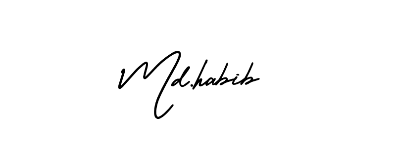 How to make Md.habib name signature. Use AmerikaSignatureDemo-Regular style for creating short signs online. This is the latest handwritten sign. Md.habib signature style 3 images and pictures png