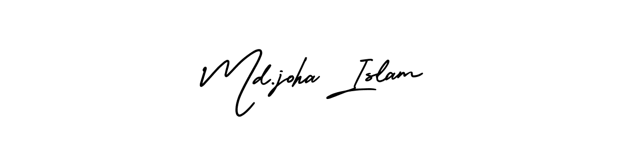 Use a signature maker to create a handwritten signature online. With this signature software, you can design (AmerikaSignatureDemo-Regular) your own signature for name Md.joha Islam. Md.joha Islam signature style 3 images and pictures png