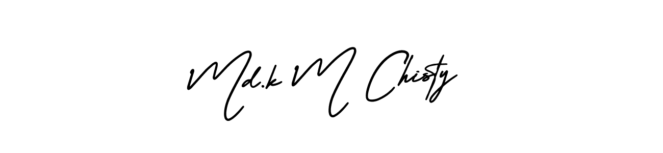 How to make Md.k M Chisty name signature. Use AmerikaSignatureDemo-Regular style for creating short signs online. This is the latest handwritten sign. Md.k M Chisty signature style 3 images and pictures png