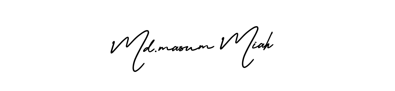 This is the best signature style for the Md.masum Miah name. Also you like these signature font (AmerikaSignatureDemo-Regular). Mix name signature. Md.masum Miah signature style 3 images and pictures png