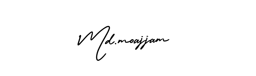 The best way (AmerikaSignatureDemo-Regular) to make a short signature is to pick only two or three words in your name. The name Md.moajjam include a total of six letters. For converting this name. Md.moajjam signature style 3 images and pictures png