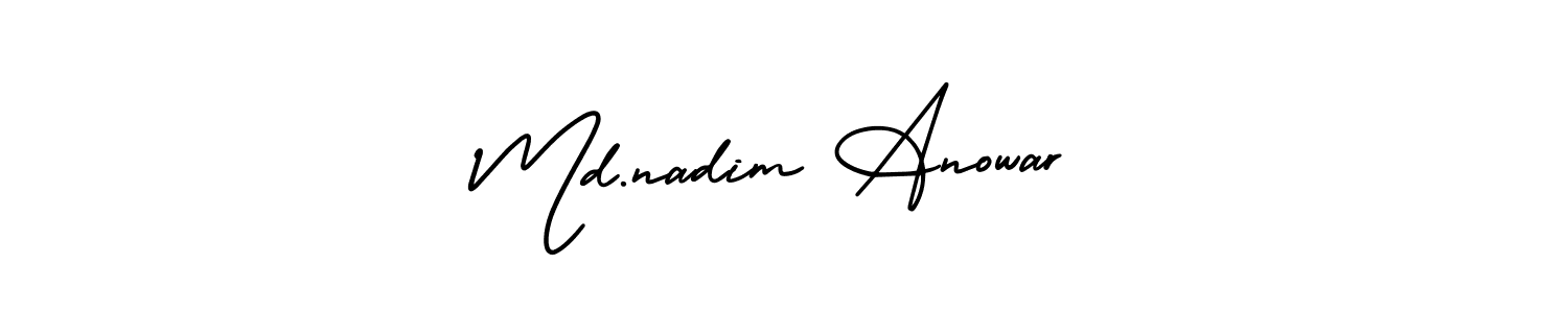 How to make Md.nadim Anowar signature? AmerikaSignatureDemo-Regular is a professional autograph style. Create handwritten signature for Md.nadim Anowar name. Md.nadim Anowar signature style 3 images and pictures png