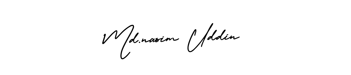 Use a signature maker to create a handwritten signature online. With this signature software, you can design (AmerikaSignatureDemo-Regular) your own signature for name Md.nasim Uddin. Md.nasim Uddin signature style 3 images and pictures png