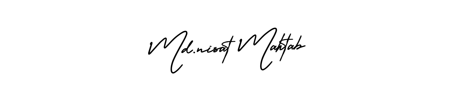 Md.nisat Mahtab stylish signature style. Best Handwritten Sign (AmerikaSignatureDemo-Regular) for my name. Handwritten Signature Collection Ideas for my name Md.nisat Mahtab. Md.nisat Mahtab signature style 3 images and pictures png