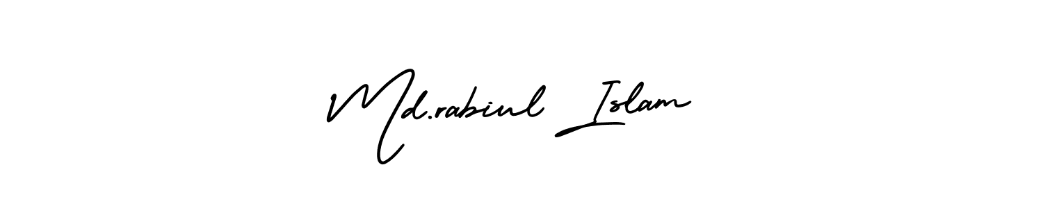 Use a signature maker to create a handwritten signature online. With this signature software, you can design (AmerikaSignatureDemo-Regular) your own signature for name Md.rabiul Islam. Md.rabiul Islam signature style 3 images and pictures png