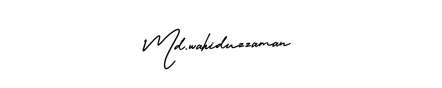 The best way (AmerikaSignatureDemo-Regular) to make a short signature is to pick only two or three words in your name. The name Md.wahiduzzaman include a total of six letters. For converting this name. Md.wahiduzzaman signature style 3 images and pictures png