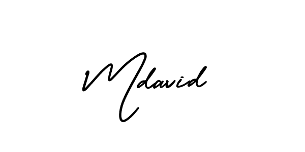 Use a signature maker to create a handwritten signature online. With this signature software, you can design (AmerikaSignatureDemo-Regular) your own signature for name Mdavid. Mdavid signature style 3 images and pictures png