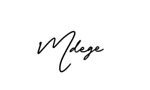 Mdege stylish signature style. Best Handwritten Sign (AmerikaSignatureDemo-Regular) for my name. Handwritten Signature Collection Ideas for my name Mdege. Mdege signature style 3 images and pictures png