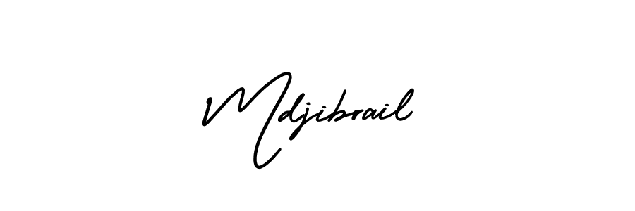 You should practise on your own different ways (AmerikaSignatureDemo-Regular) to write your name (Mdjibrail) in signature. don't let someone else do it for you. Mdjibrail signature style 3 images and pictures png
