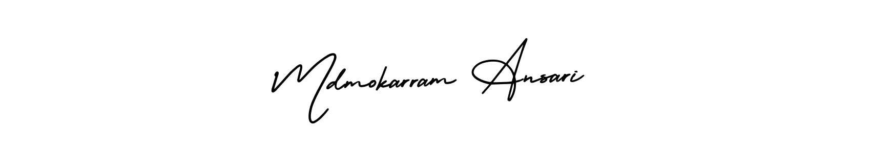 Also You can easily find your signature by using the search form. We will create Mdmokarram Ansari name handwritten signature images for you free of cost using AmerikaSignatureDemo-Regular sign style. Mdmokarram Ansari signature style 3 images and pictures png