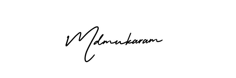 It looks lik you need a new signature style for name Mdmukaram. Design unique handwritten (AmerikaSignatureDemo-Regular) signature with our free signature maker in just a few clicks. Mdmukaram signature style 3 images and pictures png