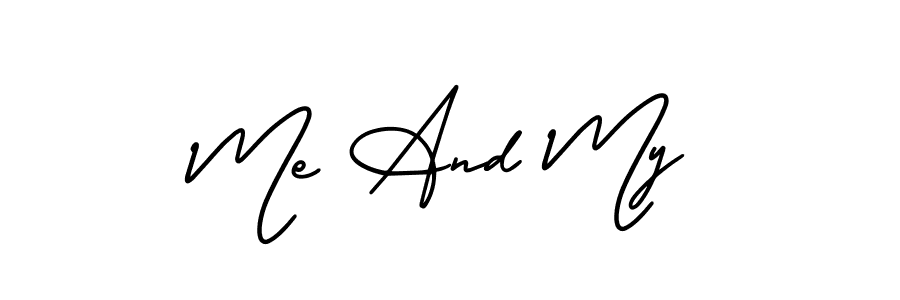 Similarly AmerikaSignatureDemo-Regular is the best handwritten signature design. Signature creator online .You can use it as an online autograph creator for name Me And My. Me And My signature style 3 images and pictures png