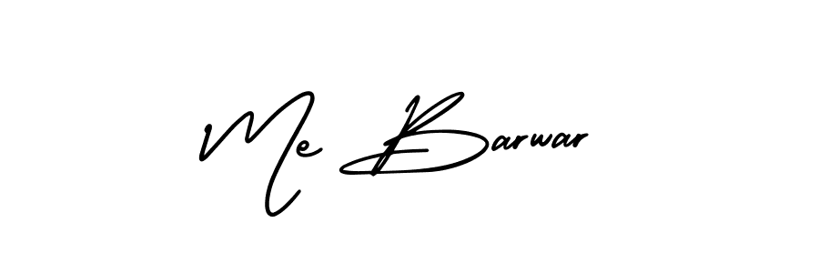 How to make Me Barwar name signature. Use AmerikaSignatureDemo-Regular style for creating short signs online. This is the latest handwritten sign. Me Barwar signature style 3 images and pictures png