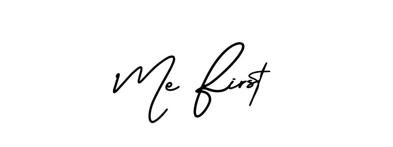 You should practise on your own different ways (AmerikaSignatureDemo-Regular) to write your name (Me First) in signature. don't let someone else do it for you. Me First signature style 3 images and pictures png
