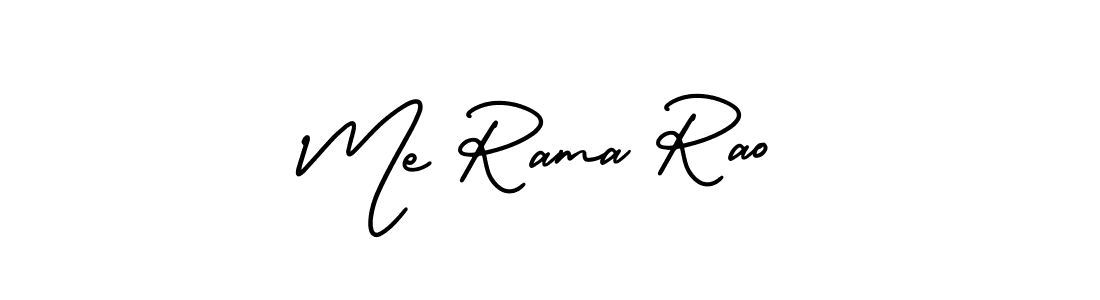 The best way (AmerikaSignatureDemo-Regular) to make a short signature is to pick only two or three words in your name. The name Me Rama Rao include a total of six letters. For converting this name. Me Rama Rao signature style 3 images and pictures png