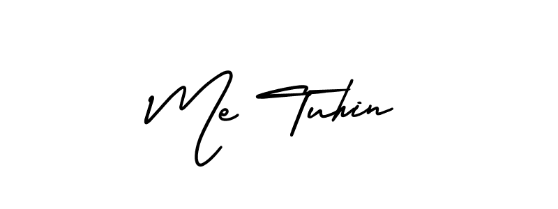The best way (AmerikaSignatureDemo-Regular) to make a short signature is to pick only two or three words in your name. The name Me Tuhin include a total of six letters. For converting this name. Me Tuhin signature style 3 images and pictures png