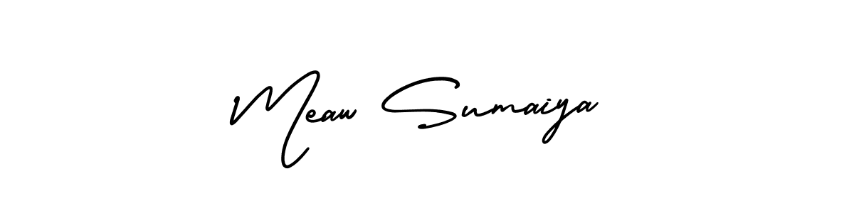 How to make Meaw Sumaiya signature? AmerikaSignatureDemo-Regular is a professional autograph style. Create handwritten signature for Meaw Sumaiya name. Meaw Sumaiya signature style 3 images and pictures png