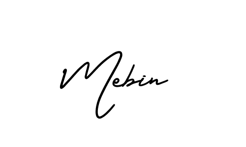 How to make Mebin signature? AmerikaSignatureDemo-Regular is a professional autograph style. Create handwritten signature for Mebin name. Mebin signature style 3 images and pictures png
