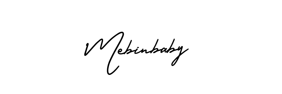 Also we have Mebinbaby name is the best signature style. Create professional handwritten signature collection using AmerikaSignatureDemo-Regular autograph style. Mebinbaby signature style 3 images and pictures png