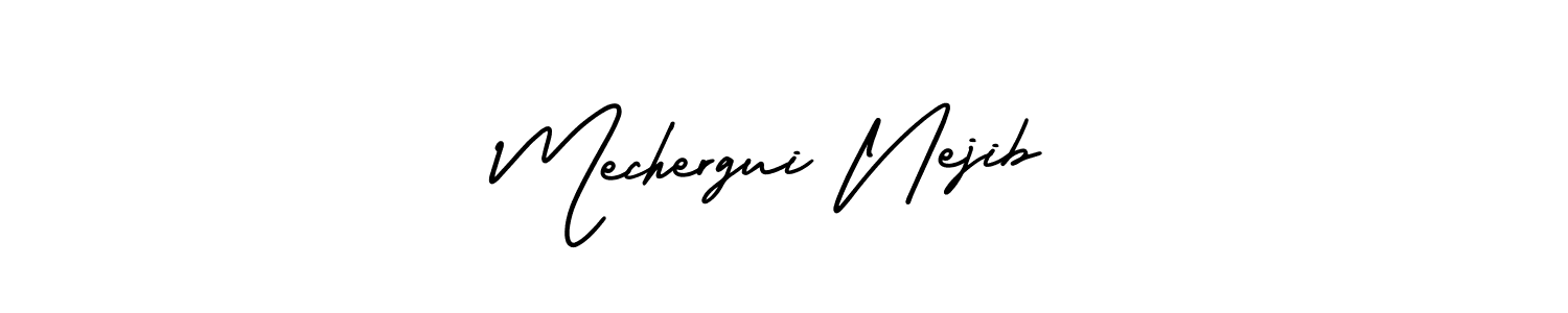if you are searching for the best signature style for your name Mechergui Nejib. so please give up your signature search. here we have designed multiple signature styles  using AmerikaSignatureDemo-Regular. Mechergui Nejib signature style 3 images and pictures png