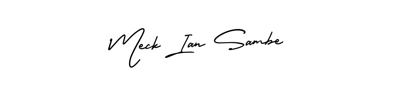 How to Draw Meck Ian Sambe signature style? AmerikaSignatureDemo-Regular is a latest design signature styles for name Meck Ian Sambe. Meck Ian Sambe signature style 3 images and pictures png