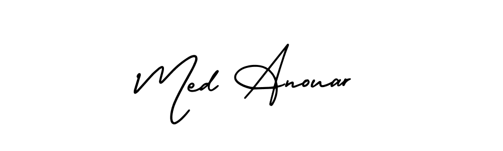 Use a signature maker to create a handwritten signature online. With this signature software, you can design (AmerikaSignatureDemo-Regular) your own signature for name Med Anouar. Med Anouar signature style 3 images and pictures png