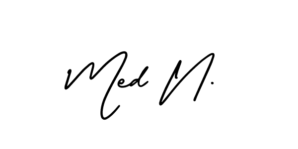 Also You can easily find your signature by using the search form. We will create Med N. name handwritten signature images for you free of cost using AmerikaSignatureDemo-Regular sign style. Med N. signature style 3 images and pictures png