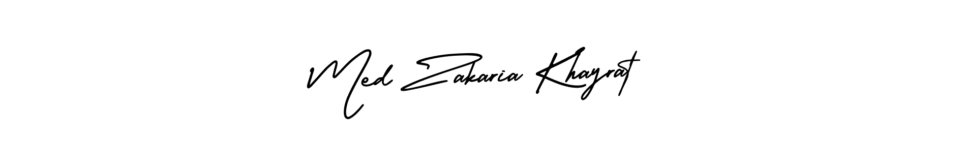 How to make Med Zakaria Khayrat signature? AmerikaSignatureDemo-Regular is a professional autograph style. Create handwritten signature for Med Zakaria Khayrat name. Med Zakaria Khayrat signature style 3 images and pictures png