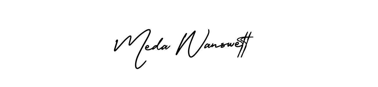 How to make Meda Wanswett name signature. Use AmerikaSignatureDemo-Regular style for creating short signs online. This is the latest handwritten sign. Meda Wanswett signature style 3 images and pictures png