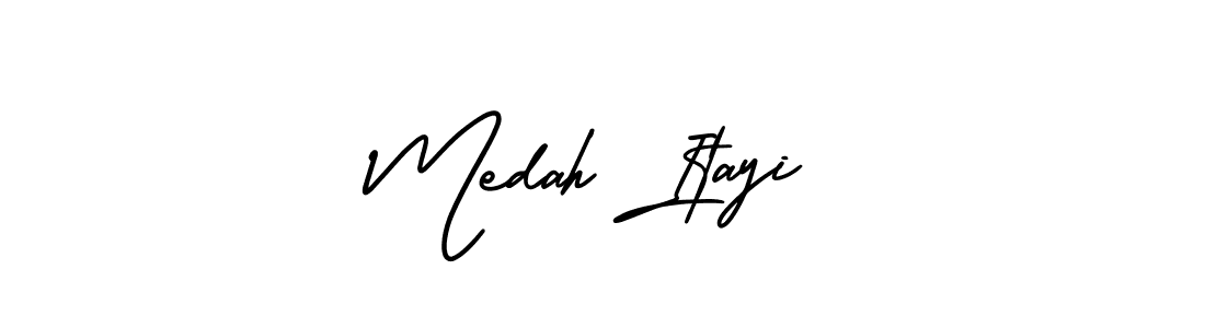 AmerikaSignatureDemo-Regular is a professional signature style that is perfect for those who want to add a touch of class to their signature. It is also a great choice for those who want to make their signature more unique. Get Medah Itayi name to fancy signature for free. Medah Itayi signature style 3 images and pictures png