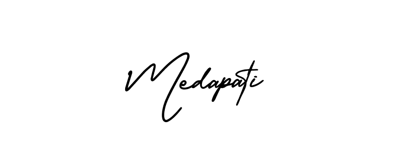 Make a beautiful signature design for name Medapati. With this signature (AmerikaSignatureDemo-Regular) style, you can create a handwritten signature for free. Medapati signature style 3 images and pictures png