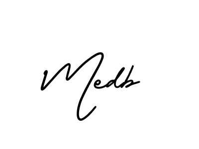 Create a beautiful signature design for name Medb. With this signature (AmerikaSignatureDemo-Regular) fonts, you can make a handwritten signature for free. Medb signature style 3 images and pictures png