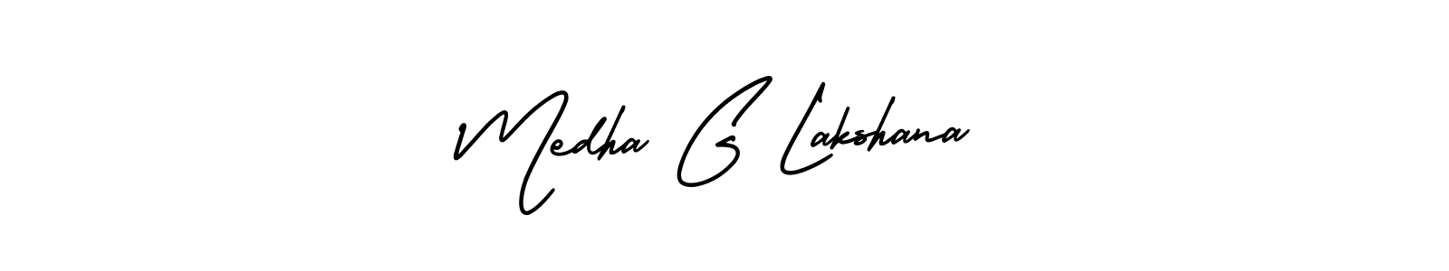 Similarly AmerikaSignatureDemo-Regular is the best handwritten signature design. Signature creator online .You can use it as an online autograph creator for name Medha G Lakshana. Medha G Lakshana signature style 3 images and pictures png