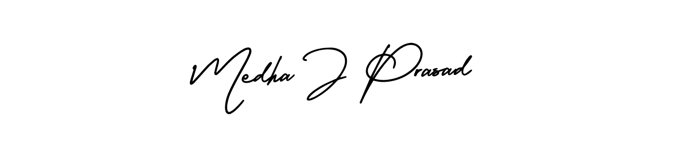 Also You can easily find your signature by using the search form. We will create Medha J Prasad name handwritten signature images for you free of cost using AmerikaSignatureDemo-Regular sign style. Medha J Prasad signature style 3 images and pictures png