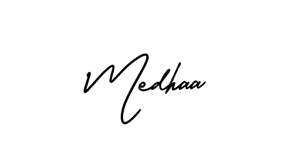 How to Draw Medhaa signature style? AmerikaSignatureDemo-Regular is a latest design signature styles for name Medhaa. Medhaa signature style 3 images and pictures png