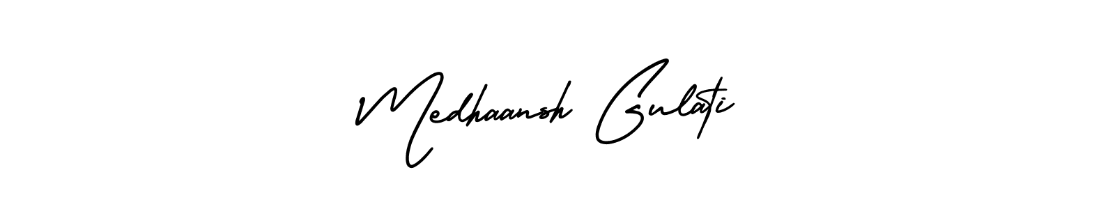 Create a beautiful signature design for name Medhaansh Gulati. With this signature (AmerikaSignatureDemo-Regular) fonts, you can make a handwritten signature for free. Medhaansh Gulati signature style 3 images and pictures png