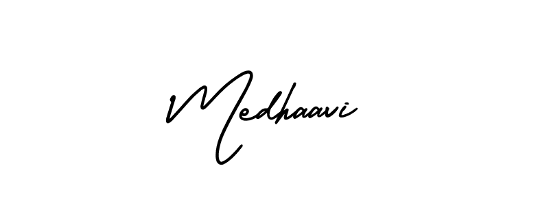 Create a beautiful signature design for name Medhaavi. With this signature (AmerikaSignatureDemo-Regular) fonts, you can make a handwritten signature for free. Medhaavi signature style 3 images and pictures png