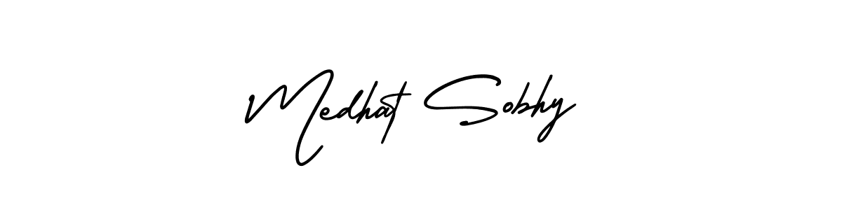AmerikaSignatureDemo-Regular is a professional signature style that is perfect for those who want to add a touch of class to their signature. It is also a great choice for those who want to make their signature more unique. Get Medhat Sobhy name to fancy signature for free. Medhat Sobhy signature style 3 images and pictures png