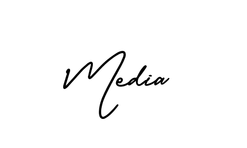 Also we have Media name is the best signature style. Create professional handwritten signature collection using AmerikaSignatureDemo-Regular autograph style. Media signature style 3 images and pictures png