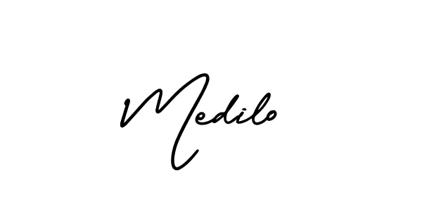 AmerikaSignatureDemo-Regular is a professional signature style that is perfect for those who want to add a touch of class to their signature. It is also a great choice for those who want to make their signature more unique. Get Medilo name to fancy signature for free. Medilo signature style 3 images and pictures png