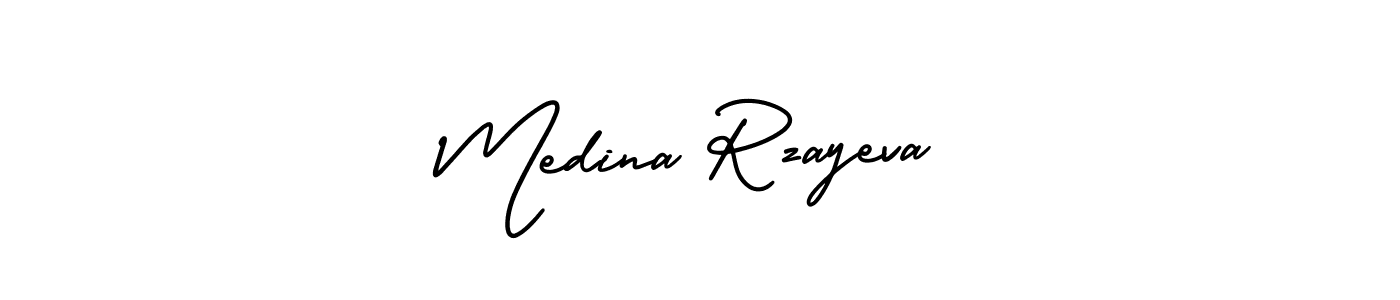 Make a beautiful signature design for name Medina Rzayeva. With this signature (AmerikaSignatureDemo-Regular) style, you can create a handwritten signature for free. Medina Rzayeva signature style 3 images and pictures png