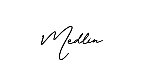 Create a beautiful signature design for name Medlin. With this signature (AmerikaSignatureDemo-Regular) fonts, you can make a handwritten signature for free. Medlin signature style 3 images and pictures png