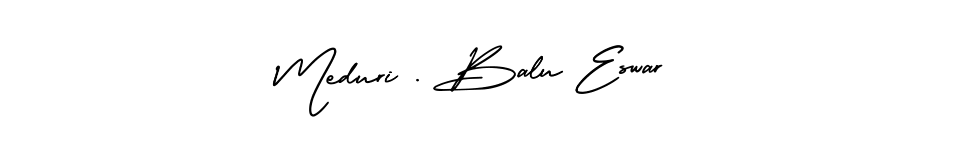Also You can easily find your signature by using the search form. We will create Meduri . Balu Eswar name handwritten signature images for you free of cost using AmerikaSignatureDemo-Regular sign style. Meduri . Balu Eswar signature style 3 images and pictures png