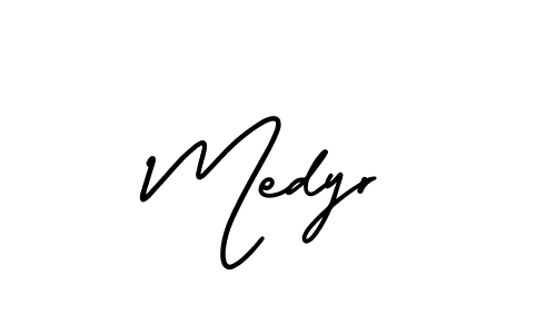 How to make Medyr name signature. Use AmerikaSignatureDemo-Regular style for creating short signs online. This is the latest handwritten sign. Medyr signature style 3 images and pictures png