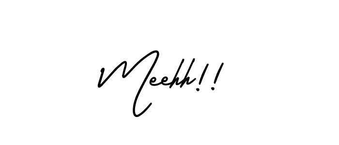 Use a signature maker to create a handwritten signature online. With this signature software, you can design (AmerikaSignatureDemo-Regular) your own signature for name Meehh!!. Meehh!! signature style 3 images and pictures png