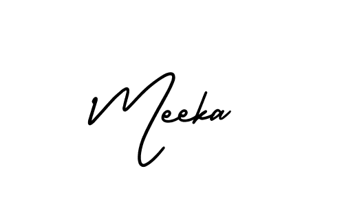 Meeka stylish signature style. Best Handwritten Sign (AmerikaSignatureDemo-Regular) for my name. Handwritten Signature Collection Ideas for my name Meeka. Meeka signature style 3 images and pictures png